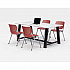 Midtown Dining Table with Four Coral Kool Series Chairs, 36 x 72 x 30, Designer White (840031900340)