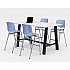 Midtown Bistro Dining Table with Four Periwinkle Kool Barstools, 36 x 72 x 41, Designer White (840031900623)