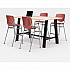 Midtown Bistro Dining Table with Four Coral Kool Barstools, 36 x 72 x 41, Kensington Maple (840031900838)