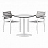 Eveleen Outdoor Patio Table with Two Gray Powder-Coated Polymer Chairs, 30