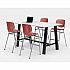 Midtown Bistro Dining Table with Four Coral Kool Barstools, 36 x 72 x 41, Designer White (840031900647)