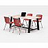 Midtown Dining Table with Four Coral Kool Series Chairs, 36 x 72 x 30, Kensington Maple (840031900531)