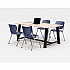 Midtown Dining Table with Four Navy Kool Series Chairs, 36 x 72 x 30, Kensington Maple (840031900432)