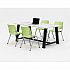 Midtown Dining Table with Four Lime Green Kool Series Chairs, 36 x 72 x 30, Designer White (840031900302)