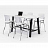 Midtown Bistro Dining Table with Four White Kool Barstools, 36 x 72 x 41, Designer White (840031900562)