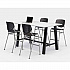 Midtown Bistro Dining Table with Four Black Kool Barstools, 36 x 72 x 41, Designer White (840031900579)