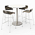 Pedestal Bistro Table with Four Espresso Jive Series Barstools, Round, 36