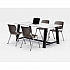 Midtown Dining Table with Four Brownstone Kool Series Chairs, 36 x 72 x 30, Designer White (840031900319)