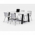 Midtown Dining Table with Four Light Gray Kool Series Chairs, 36 x 72 x 30, Designer White (840031900296)
