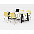 Midtown Dining Table with Four Yellow Kool Series Chairs, 36 x 72 x 30, Designer White (840031900289)