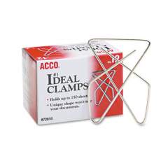 ACCO Ideal Clamps, Large (No. 1), Silver, 12/Box (72610)