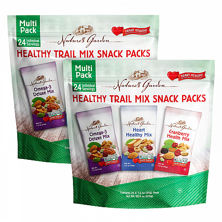 Healthy Trail Mix Snack Packs, Assorted Flavors, 1.2 oz Pouch, 24/Bag, 2 Bags/Carton (60004092)