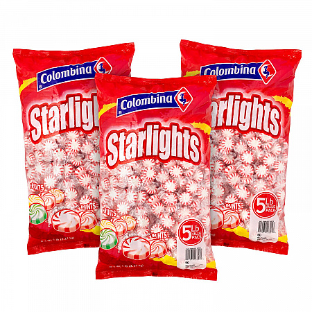 Peppermint Starlight Mints, 5 lb Bag, 3/Carton (60004061)