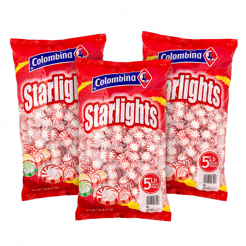 Peppermint Starlight Mints, 5 lb Bag, 3/Carton (60004061)