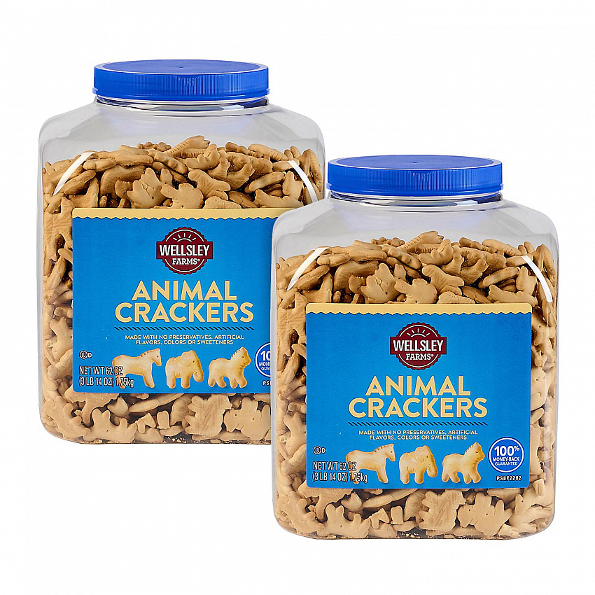 Animal Crackers, 62 oz Tub, 2/Carton (60004069)