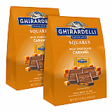 Milk Chocolate and Caramel Chocolate Squares, 15.96 oz Bag, 2/Carton (60004071)