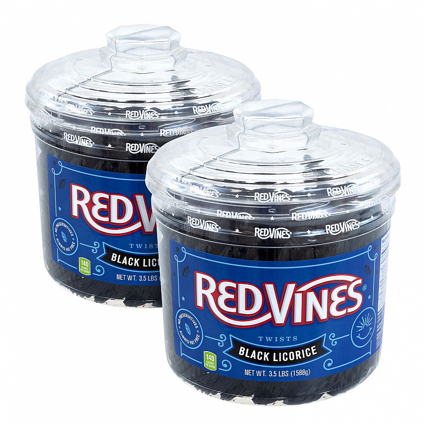 Black Licorice Twists, 3.5 lb Jar, 2/Carton (60004084)