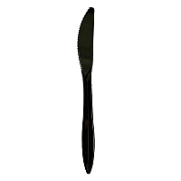 Mediumweight Polypropylene Cutlery, Knife, Plastic, Black, 1,000/Carton (KNIFEBLPP)