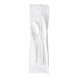 Three-Piece Polystyrene Cutlery Kit, Heavyweight, Fork/Knife/Spoon, Plastic, White, 250/Carton (3KITHVYWH)