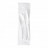 Three-Piece Polystyrene Cutlery Kit, Heavyweight, Fork/Knife/Spoon, Plastic, White, 250/Carton (3KITHVYWH)