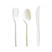 Three-Piece Cutlery Kit, Mediumweight, Fork/Knife/Spoon, 6.97", Plastic, White, 250/Carton (3COMBOKITPP)