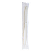 Heavyweight Wrapped Polystyrene Cutlery, Knife, Plastic, White, 1,000/Carton (KNIFEWHPSIW)
