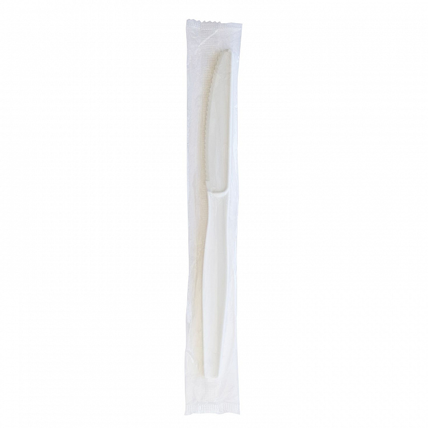 Heavyweight Wrapped Polystyrene Cutlery, Knife, Plastic, White, 1,000/Carton (KNIFEWHPSIW)