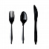 Three-Piece Polypropylene Cutlery Kit, Mediumweight, Fork/Knife/Spoon, Plastic, Black, 250/Carton (3KITBLPP)