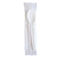 Heavyweight Wrapped Polystyrene Cutlery, Soup Spoon, Plastic, White, 1,000/Carton (SOUPWHPS)