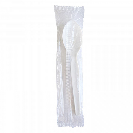 Heavyweight Wrapped Polystyrene Cutlery, Soup Spoon, Plastic, White, 1,000/Carton (SOUPWHPS)