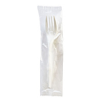 Mediumweight Wrapped Polypropylene Cutlery, Fork, 5.51", Plastic, White, 1,000/Carton (FORKMWPPIW)