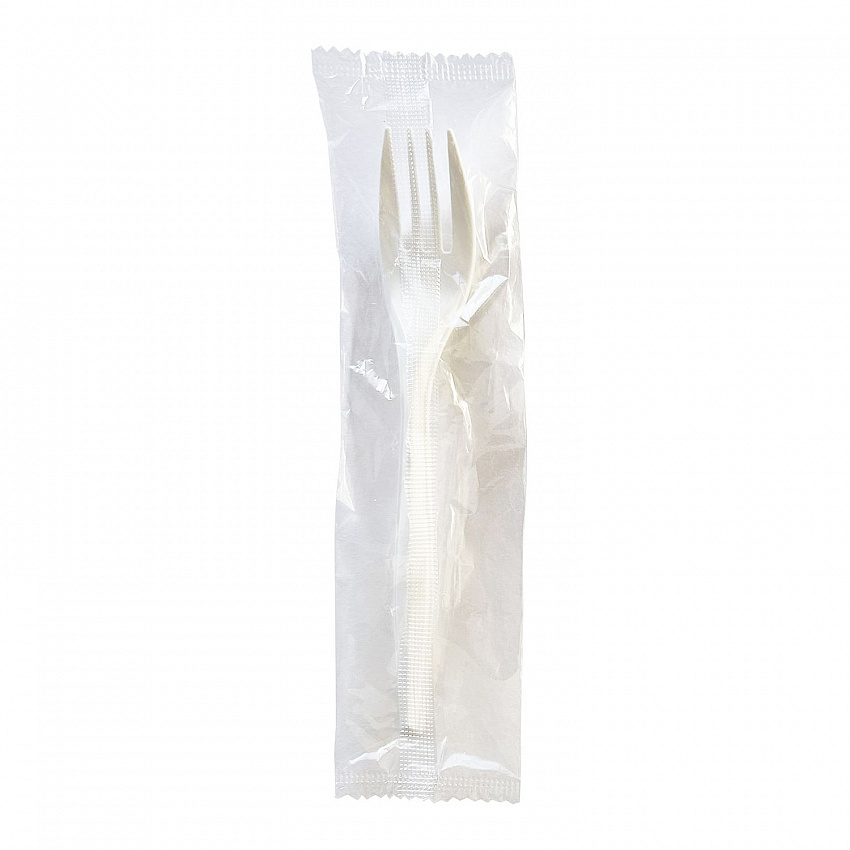 Mediumweight Wrapped Polypropylene Cutlery, Fork, 5.51", Plastic, White, 1,000/Carton (FORKMWPPIW)