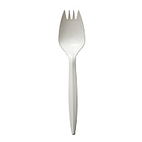 Mediumweight Polypropylene Cutlery, Spork, Plastic, White, 1000/Carton (SPORKWHPP)