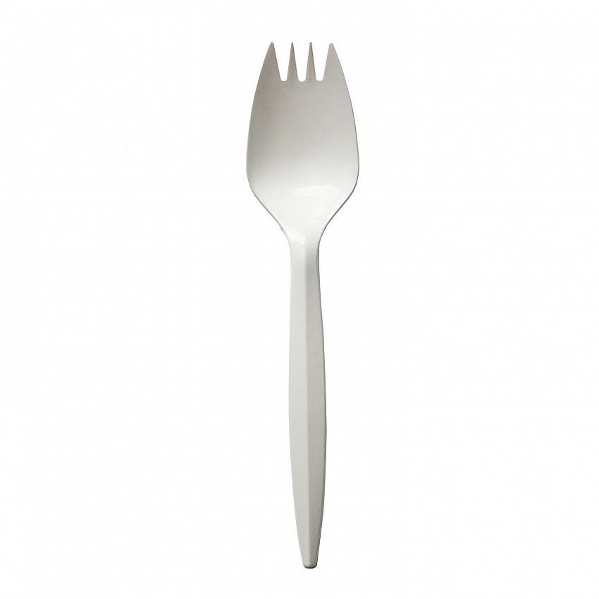 Mediumweight Polypropylene Cutlery, Spork, Plastic, White, 1000/Carton (SPORKWHPP)