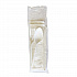 Four-Piece Polypropylene Cutlery Kit, Mediumweight, Fork/Knife/Napkin/Spoon, Plastic, White, 250/Carton (4COMBOKITPP)