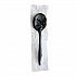 Mediumweight Wrapped Polypropylene Cutlery, Soup Spoon, Plastic, Black, 1,000/Carton (SOUPBLPPIW)