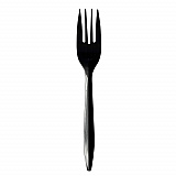 Mediumweight Polypropylene Cutlery, Fork, Plastic, Black, 1,000/Carton (FORKBLPP)