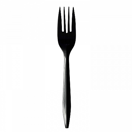Mediumweight Polypropylene Cutlery, Fork, Plastic, Black, 1,000/Carton (FORKBLPP)