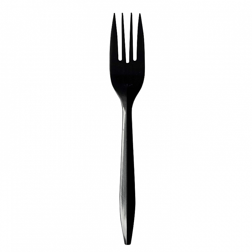 Mediumweight Polypropylene Cutlery, Fork, Plastic, Black, 1,000/Carton (FORKBLPP)