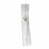 Heavyweight Wrapped Polystyrene Cutlery, Fork, Plastic, White, 1,000/Carton (FORKWHPSIW)