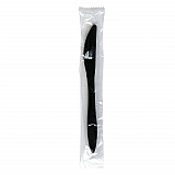 Mediumweight Wrapped Polypropylene Cutlery, Knife, Plastic, Black, 1,000/Carton (KNIFEBLPPIW)