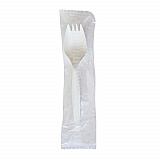 Mediumweight Wrapped Polypropylene Cutlery, Spork, Plastic, White, 1000/Carton (SPORKWHPPIW)