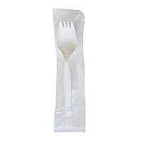 Mediumweight Wrapped Polypropylene Cutlery, Spork, Plastic, White, 1000/Carton (SPORKWHPPIW)