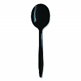 Heavyweight Polypropylene Cutlery, Soup Spoon, Plastic, Black, 1,000/Carton (SOUPBLHVY)