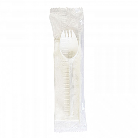 School Cutlery Kit, Mediumweight, Napkin/Spork/Straw, 5.31