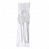 Three-Piece Polystyrene Cutlery Kit, Mediumweight, Fork/Knife/Spoon, Plastic, White, 250/Carton (3KITWHPS)