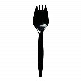 Mediumweight Polypropylene Cutlery, Spork, Plastic, Black, 1,000/Carton (SPORKBLPP)