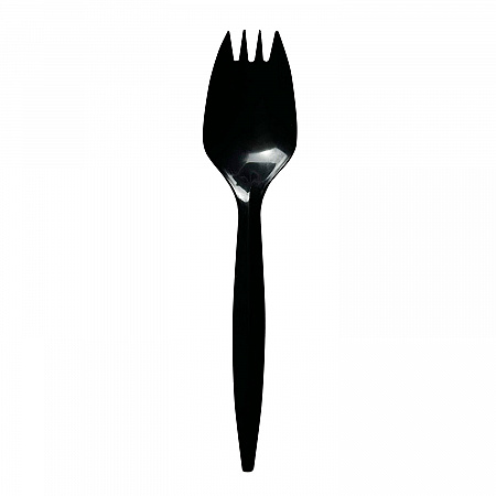 Mediumweight Polypropylene Cutlery, Spork, Plastic, Black, 1,000/Carton (SPORKBLPP)