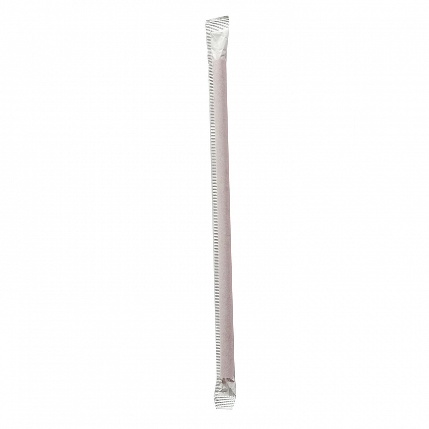 Wrapped Giant Straws, 7.75", Polypropylene, Red, 300/Pack, 24 Packs/Carton (GSTW775RD)