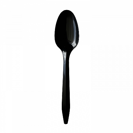 Mediumweight Polypropylene Cutlery, Spoon, Plastic, Black, 1,000/Carton (SPOONBLPP)